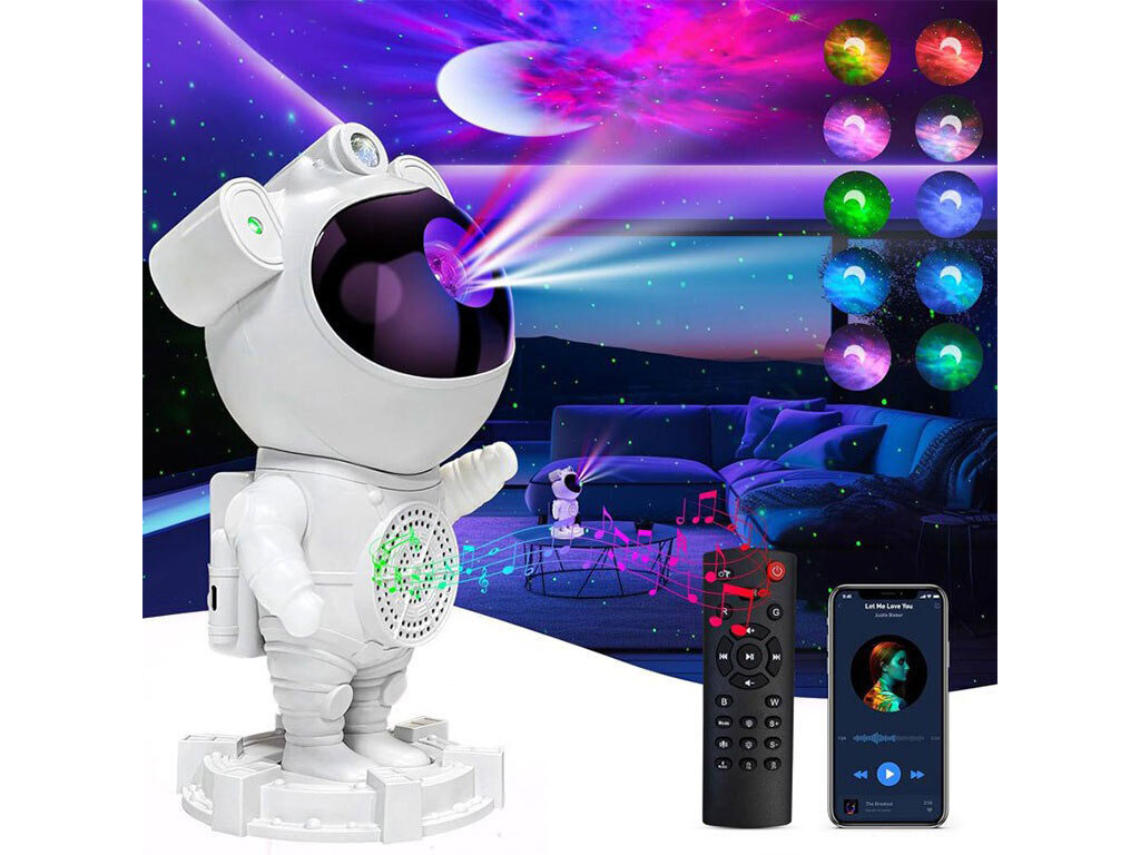 چراغ خواب کهکشانی و اسپیکر فضانورد astronaut star light 