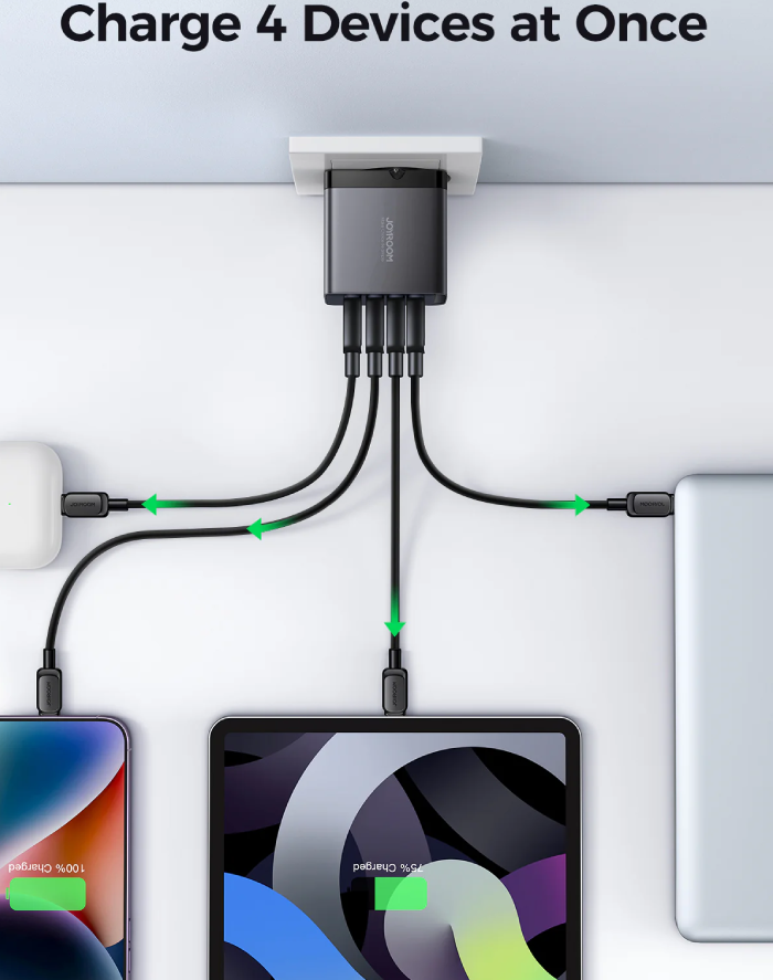 شارژر 100 وات جویروم مدل JR-TCG04 همراه با کابل