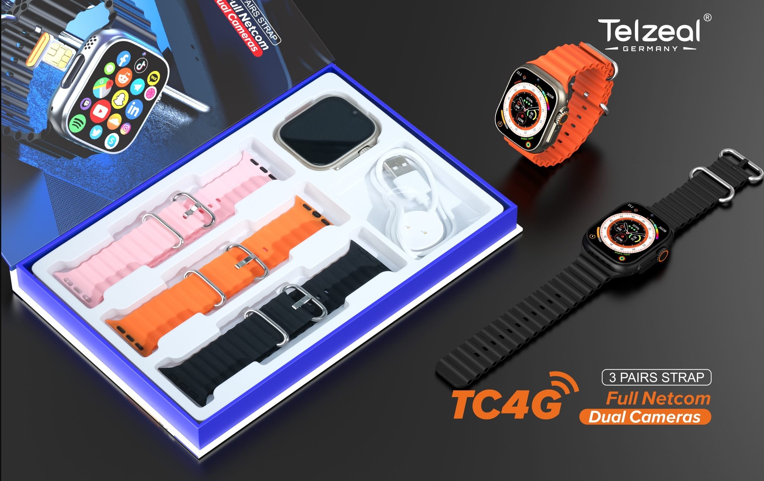 ساعت هوشمند سیم کارت خور تلزیل مدل Telzeal TC4G