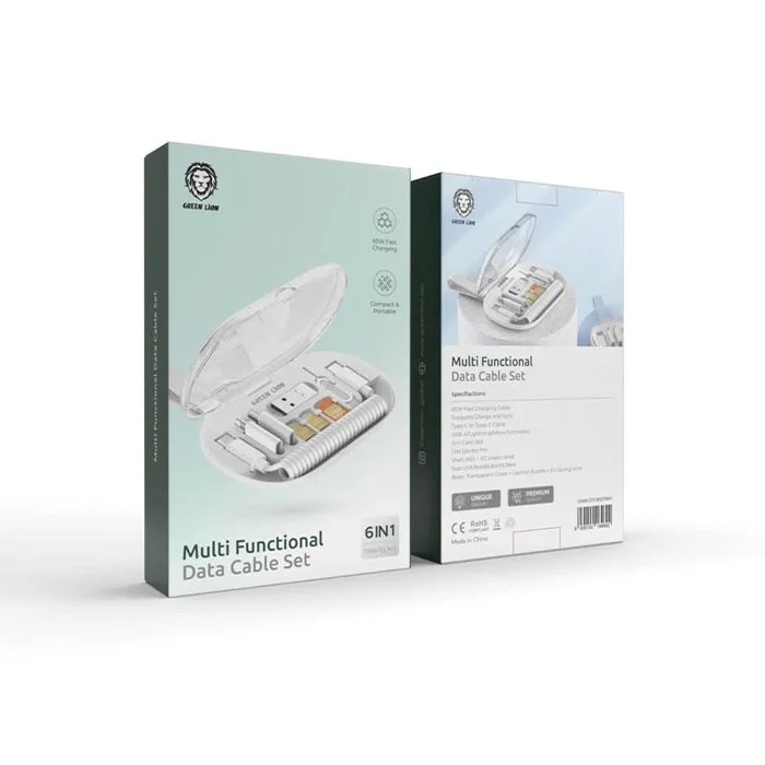 خرید ست کابل داده چند منظوره 6 در 1 گرین لاین مدل Multi Functional از آبی سل